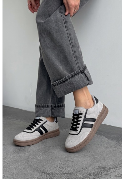 V.S.H Velvet Rota Kadın Gri-siyah Sneaker Spor Ayakkabı - Kadın Günlük Ayakkabı-2522