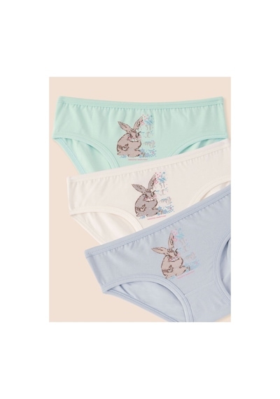 Natuline Kız Çocuk Organik Pamuklu Likralı Külot Just Be Rabbit Yourself Rabbit 6'lı Paket Açık Mavi - Yeşil - Ekru Natuline Kız Çocuk Organik Pamuklu Likralı Külot Just Be Rabbit Yourself Rabbit 6'lı Paket Açık Mavi - Yeşil - Ekru