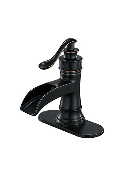 Aquafaucet Şelale Çıkışı, Tek Kollu Lavabo Musluğu, Lavabo Armatürü, Orb Yağı Ovulmuş Bronz, 9233