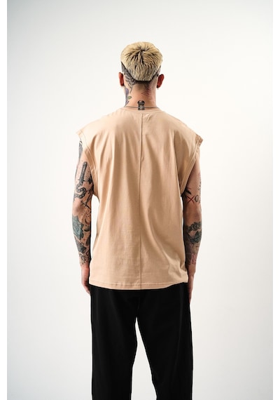 Respire Erkek Basic Tank Top Atlet Bej