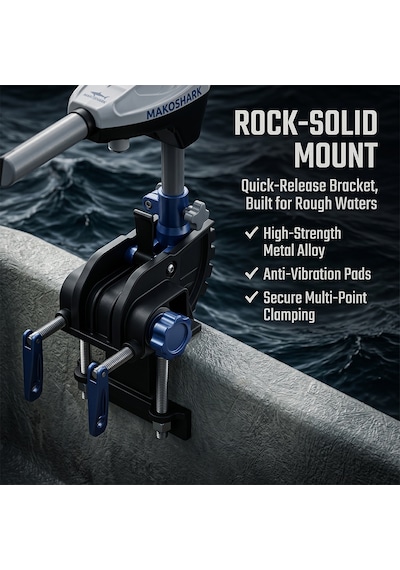 Makoshark Ae 250 Fırçasız Elektrikli Tekne Motoru - 86 Lbs, 24v, Cvt Kademesiz Vites, Akıllı Çip Kor