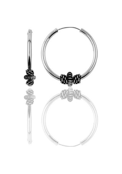 Gümüş 12 Mm Mini Işlemeli Halka Küpe N11.32834