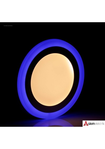 YCL 3 Fonk. 6 W Led Panel - Beyaz & Mavi- Yuvarlak- S/Ü-YSM-1406B