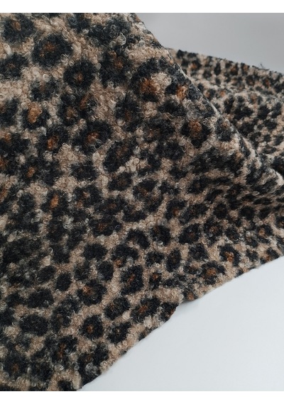 Leopar Desenli Buklet Kumaş