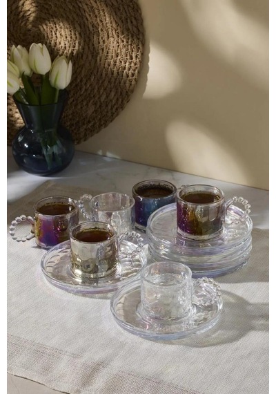 Perotti 15909 Ringo Stone Luster 6lı Fincan 100 Ml Şeffaf