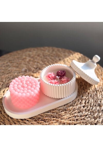 Sevgililer Gününe Özel Hediyelik Dekoratif Mum Seti