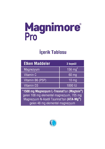 Magnimore Pro Magnezyum ve Vitaminler Takviye Edici Gıda 90 Kapsül