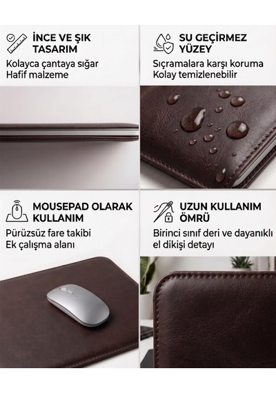 Minimalist 13 İnç Laptop Kılıfı, Vegan Deri, Su İtici Özellikli, Bilgisayar Notebook Laptop Çantası Acı Kahve, 13 İnç Diğer