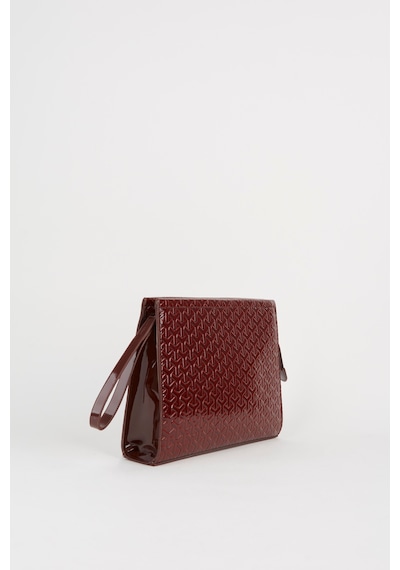 Vivaq Kadın Petunya Dokulu Acı Kahve Astarlı Suni Deri Bilek Askılı Portföy El Ve Clutch Çanta Kahverengi