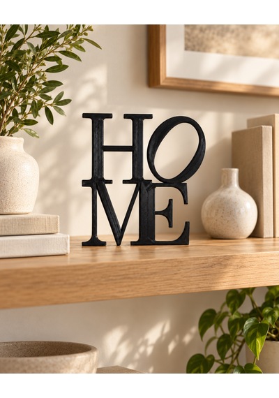 Modern Tasarım 20x20 Cm "home" Yazılı Dekoratif Ev Objesi 20 x 20