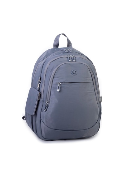 Nas Bag Unisex Büyük Boy Sırt Çantası Çok Gözlü Okul Çantası Gri Gri
