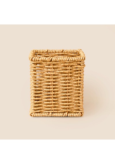 Rattan Kaşıklık - Kahverengi - 10x10x12 Cm Çok Renkli