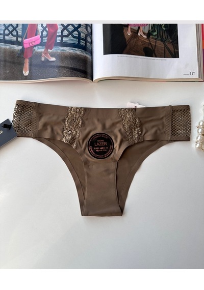 Orijinal Lazer Kesim Üstün Kalite Spandex Invisible Dikişsiz Dant Haki Yeşil