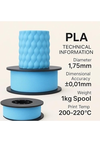 Pla+ Filament 1.75mm 1 Kg - Açık Mavi