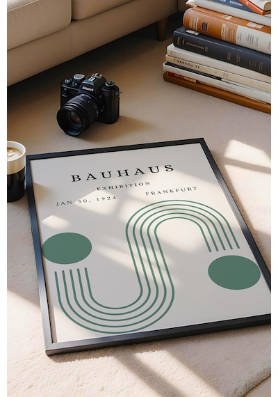 Bauhaus 1924 Frankfurt Sergi Posteri Çerçeveli Tablo - Eklektik Tarz Duvar Dekoru
