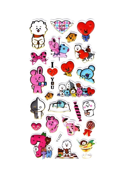 Sticker Kabartmalı Stiker Defter, Planlayıcı Etiket Limyl-022 - 17x9 Cm - Bts Komik Kpop