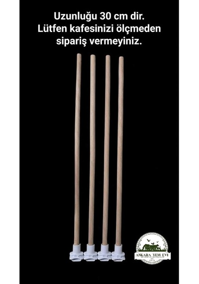 Tr Plastik Başlıklı 30 Cm Gürgen Kafes Tüneği, 4 Adet