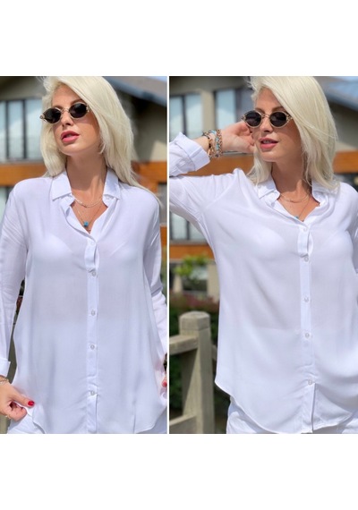Etiler Collection Dokuma Viskon Kumaş Efsane Gömlek Beyaz