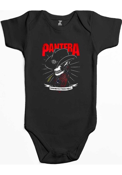 Zepplin Giyim Pantera Cowboys Siyah Bebek Body Zıbın