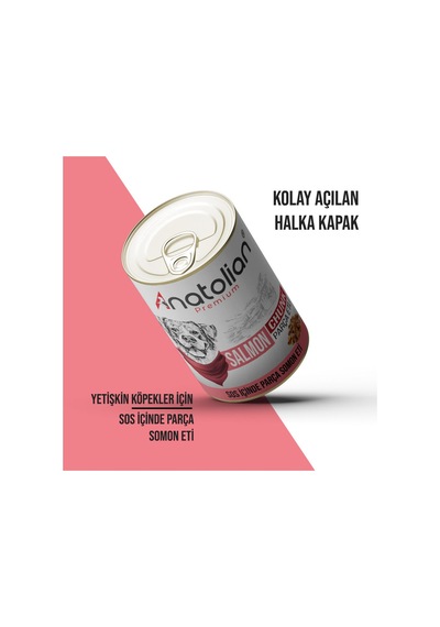 Anatolian Premium Somonlu Parça Etli Yetişkin Köpek Konservesi 400 gr x 12 Adet