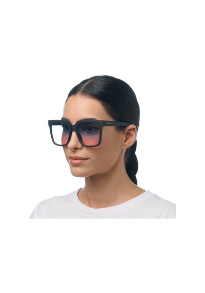 Okkia Roma Unisex Güneş Gözlüğü Siyah / Lens: Mavi/pembe Gradyan Siyah