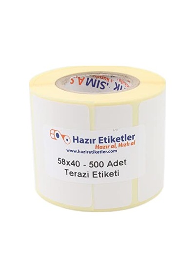 Eko Termal Terazi Etiketi 58mm X 40mm Ruloda 500 Adet 40mm Kuka Çapında Direk Termal Transfer Etiketi Diğer