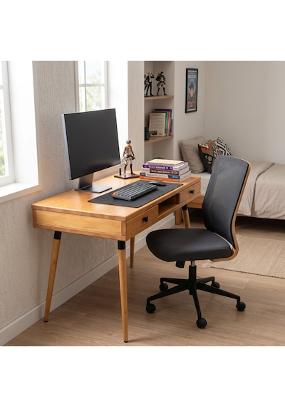 Mobenta Modest Desk: Masif Çalışma & Laptop Masası 2 Çekmece 1 Bölme - 120x60 Tk Ahşap