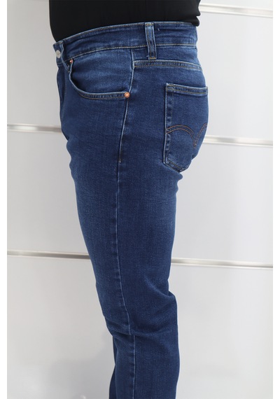 Denim Cartel Dmctekstil Erkek Normal Bel Dar Kesim Boru Paça Jean Pantolon Koyu Mavi