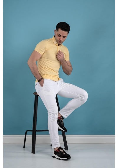 Slimfit Polo Yaka Düğmeli Merserize Kumaş Erkek T-Shirt (539719691)