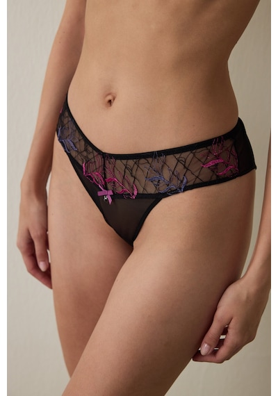 Penti Siyah Broderie Slip Külot