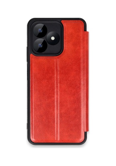 Realme Note 50 4g Kılıf Flip Cover - Kırmızı Kirmizi