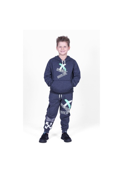 Panios Kids Alt-üst 3'lü Erkek Çocuk Yazı Baskılı Bel Detayı Lastikli Pijama Takımı Çok Renkli
