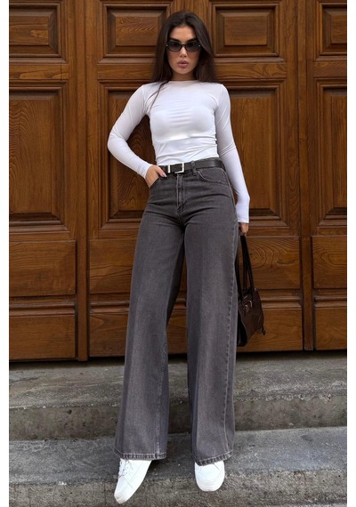 Kahverengi %100pamuklu Geniş Paça Kadın Wide Leg Jean Mg2623 Kahverengi Kahverengi %100pamuklu Geniş Paça Kadın Wide Leg Jean Mg2623 Kahverengi