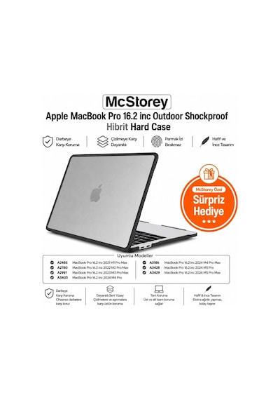 Macbook Pro 16.2 İnç Kılıf A2485 A2780 A2991 A3403 A3186 A3428 A3429 Uyumlu Rugged Armor Shockproof Tpu Bumper Sert Kapak Darbe Korumalı Hard Case Şeffaf