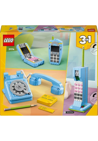 LEGO® Creator 3'ü 1 Arada Retro Telefon 31174 - 8 Yaş ve Üzeri 1980'ler veya 2000'ler Modeli Yaratıcı Oyuncak Yapım Seti (383 Parça)