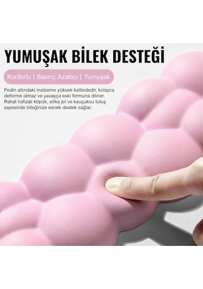 Klasse Cloud Klavye Bilek Destek Seti, Bulut Ergopad, Kaymaz Tabanlı, Nefes Alan Kumaş, Hassasiyet Önleyici Klavye D
