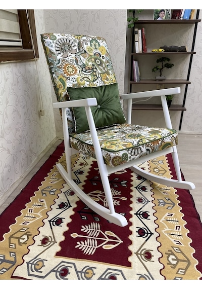 Asedia Trend Lake Yeşil Retro Sallanan Sandalye