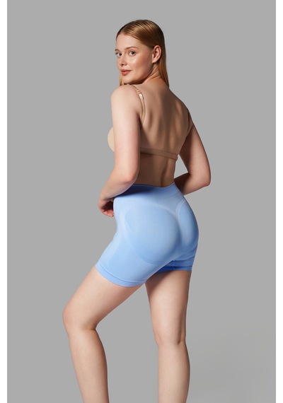 Push Up Seamless Dikişsiz Kalça Şekillendirici Kısa Paçalı Korse 2064 Mavi