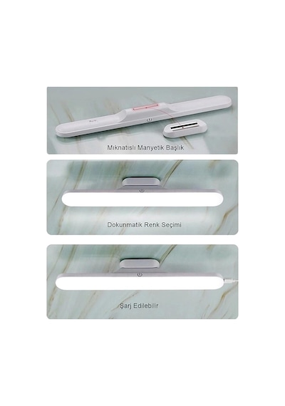 Cata Ct-5249 Martı 6w Usb Şarjlı Led Aplik Dokunmatik Dimmerli Mıknatıslı Kablosuz Lamba 3 Renk Ayarlı 3000k 4 Diğer