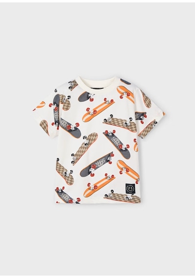 Mayoral Kaykay Baskılı Erkek Çocuk T-shirt 3038 Turuncu