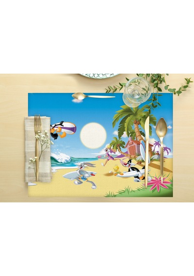 Adawall Home Looney Tunes Team Kumaş Amerikan Servis 4'lü Set 35x Çok Renkli