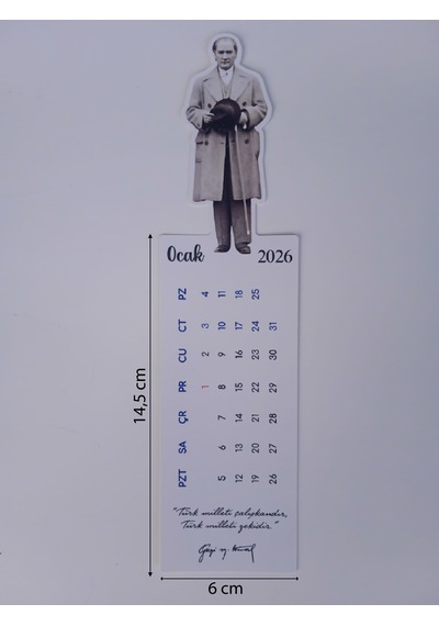 2026 Atatürk Ayraç Takvimi Atatürk Temalı Ayraç Takvim