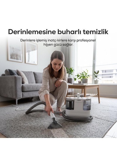 Tr Buharlı Halı Yıkama & Koltuk Temizleme Makinesi 1700w 16kpa Vakum Buhar Sıcak Su Turbo X6161