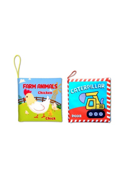 2 Kitap Tox İngilizce Çiftlik Hayvanları Ve İş Makinaları Kumaş Kumaş Sessiz Kitap E119 E118 - Bez Kitap , Eğitici Oyuncak , Yumuşak Ve Hışırtılı