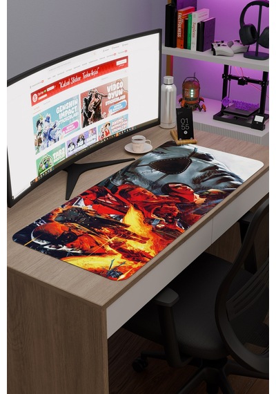 Metal Gear Solid Kaymaz Dikişli Kauçuk Oyuncu Mousepad V3 - 90x40 Xxl Gaming Mouse Pad Fare Altlığı