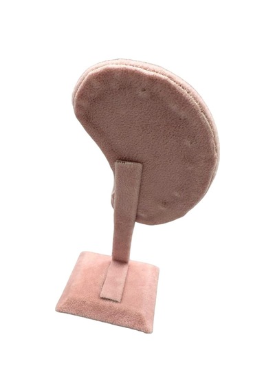 Yerli Üretim Süet Kumaş Pembe Renk Ayaklı Küpe Sergileme Dekoru Pembe