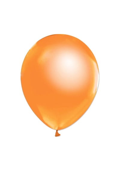 Metalik Parlak Balon. 10 Adet - Turuncu