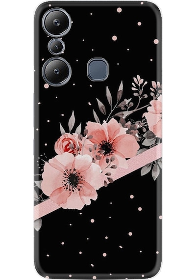 Infinix Hot 20i Kılıf Resimli Desenli Baskılı Silikon Siyah Şerit Mermer 1298
