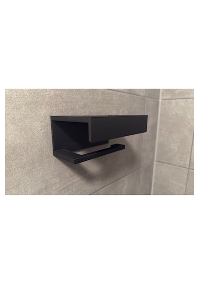 Yapışkanlı Tuvalet Kağıdı Askısı Banyo Tuvalet Kağıtlığı Aparatı Peçetelik Organizer Plastik Siyah