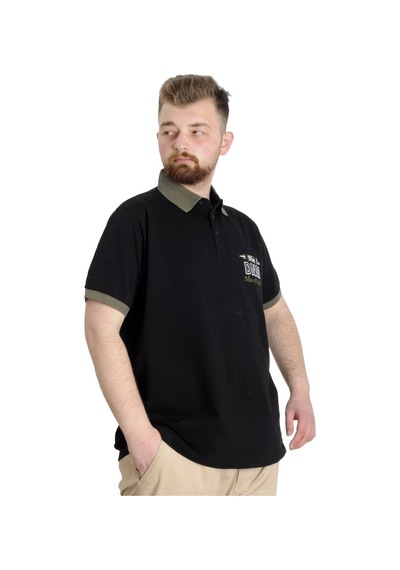 Mode Xl Büyük Beden Erkek Polo T-Shirt Dnm 23343 Siyah 001